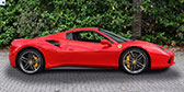 Ferrari 488 Hire Driver Side Top Up