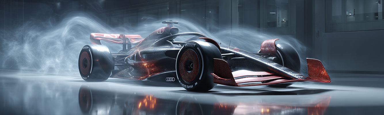 Audi F1 team in a wind tunnel