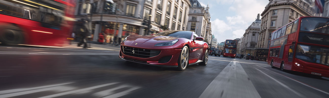 Ferrari Portofino driving in London